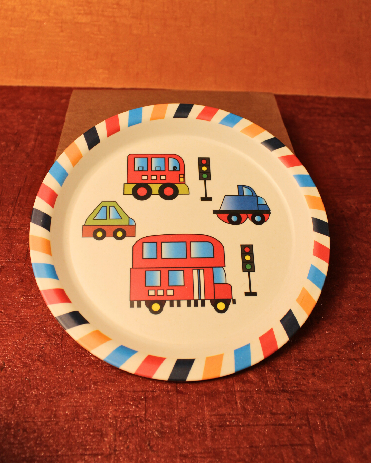 Wheels Bus Kids Bamboo Dinner Set of 5 | Eco-Friendly | 100% Organic | Stain Resistant | Break Resistant