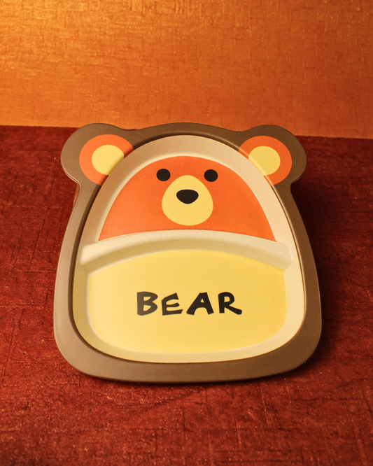 Cubby Bear Kids Bamboo Dinner Set of 5 | Eco-Friendly | 100% Organic | Stain Resistant | Break Resistant