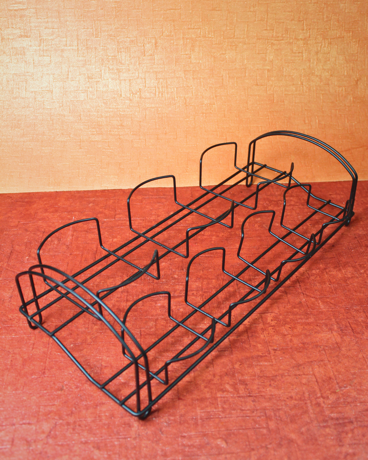 Noir Border Ceramic Spice Jars with Metal Rack | Set of 8