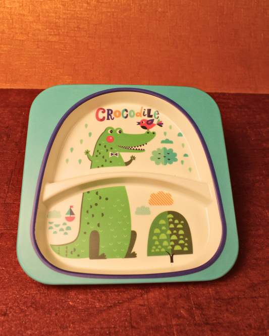 Dottie Crocodile Kids Bamboo Dinner Set of 5 | Eco-Friendly | 100% Organic | Stain Resistant | Break Resistant