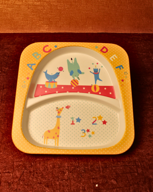Digger Circus Kids Bamboo Dinner Set of 5 | Eco-Friendly | 100% Organic | Stain Resistant | Break Resistant