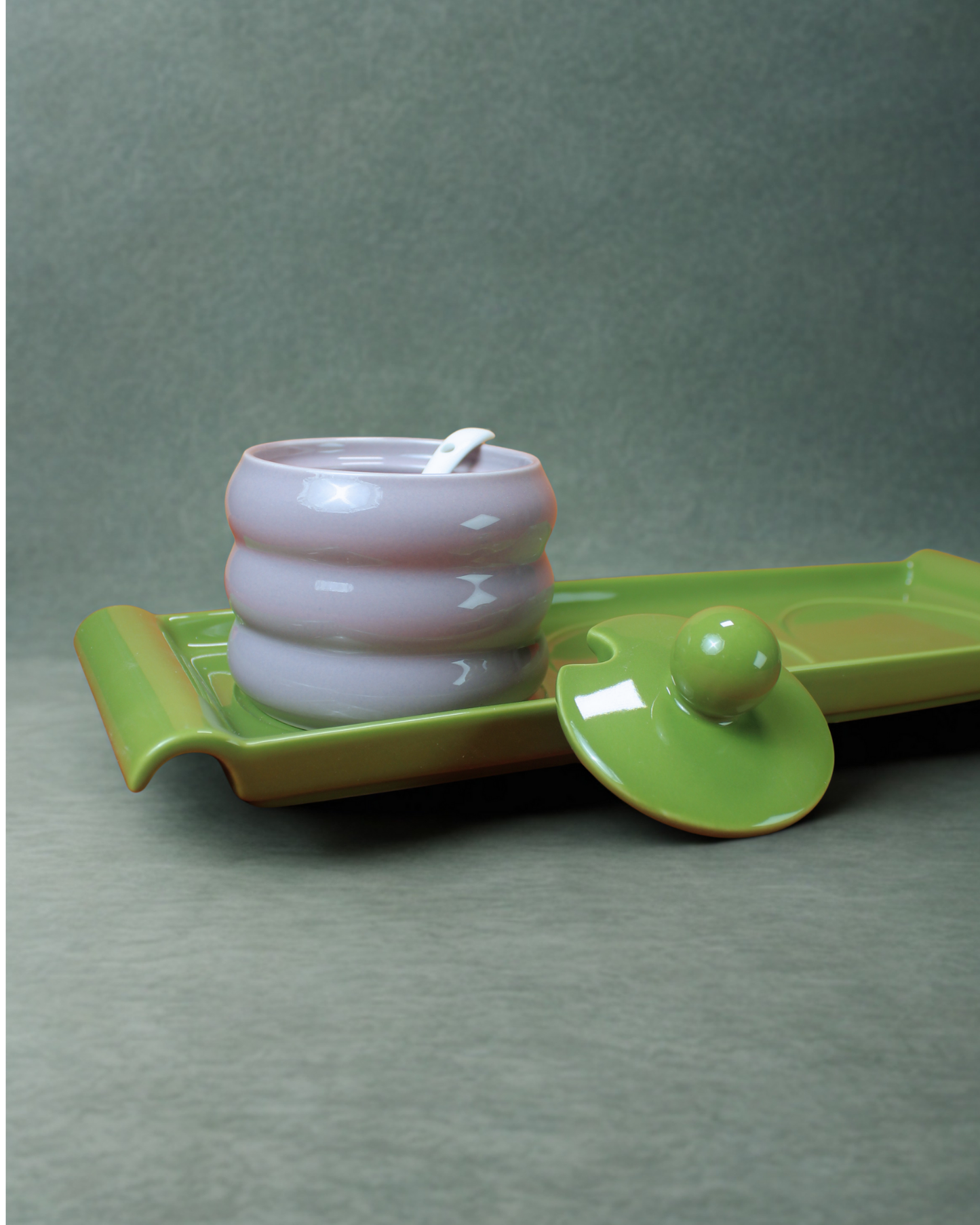 Amethyst Grove Ceramic Spice Jars with Tray | Set of 7