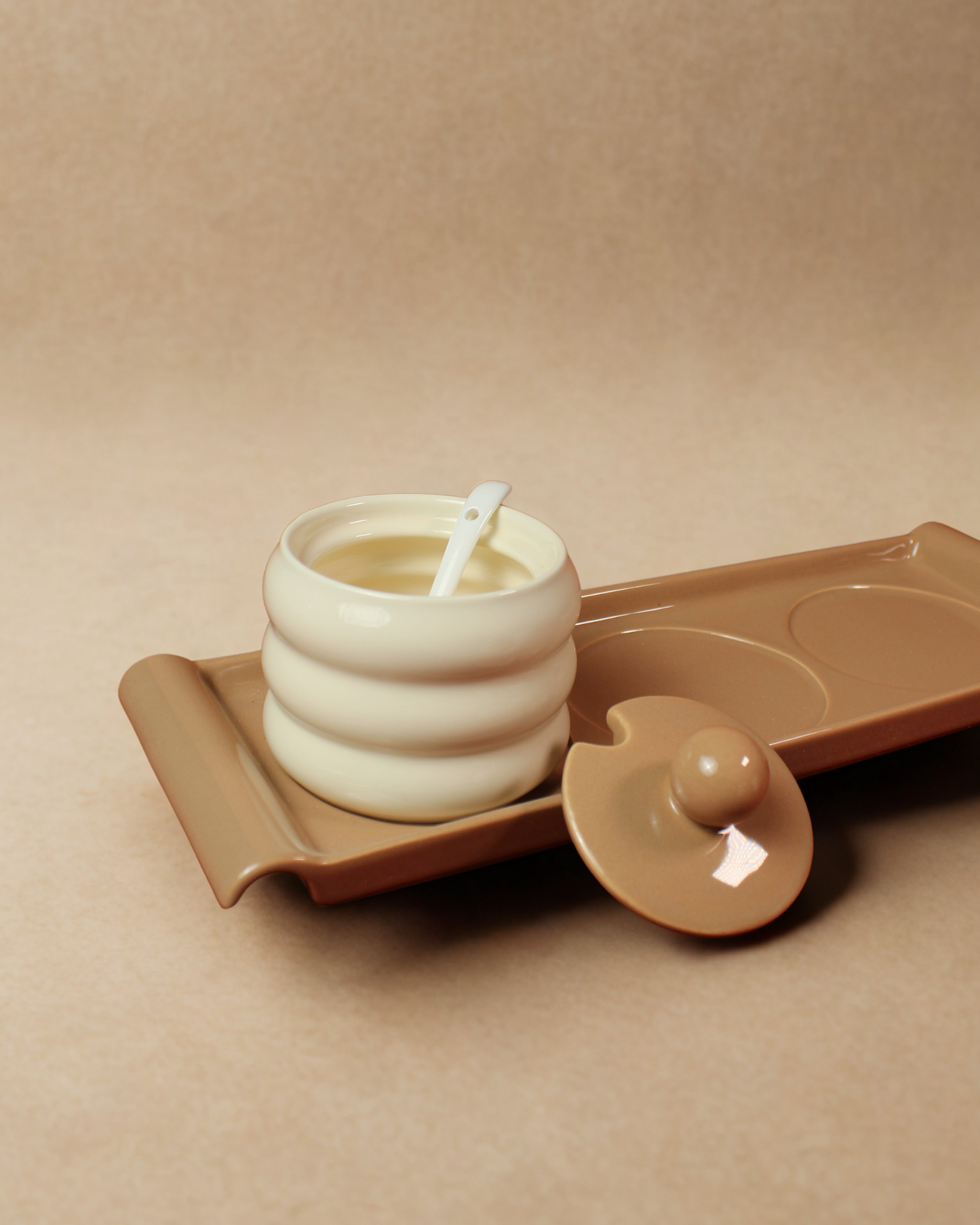 Desert Dusk Ceramic Spice Jars with Tray | Set of 7