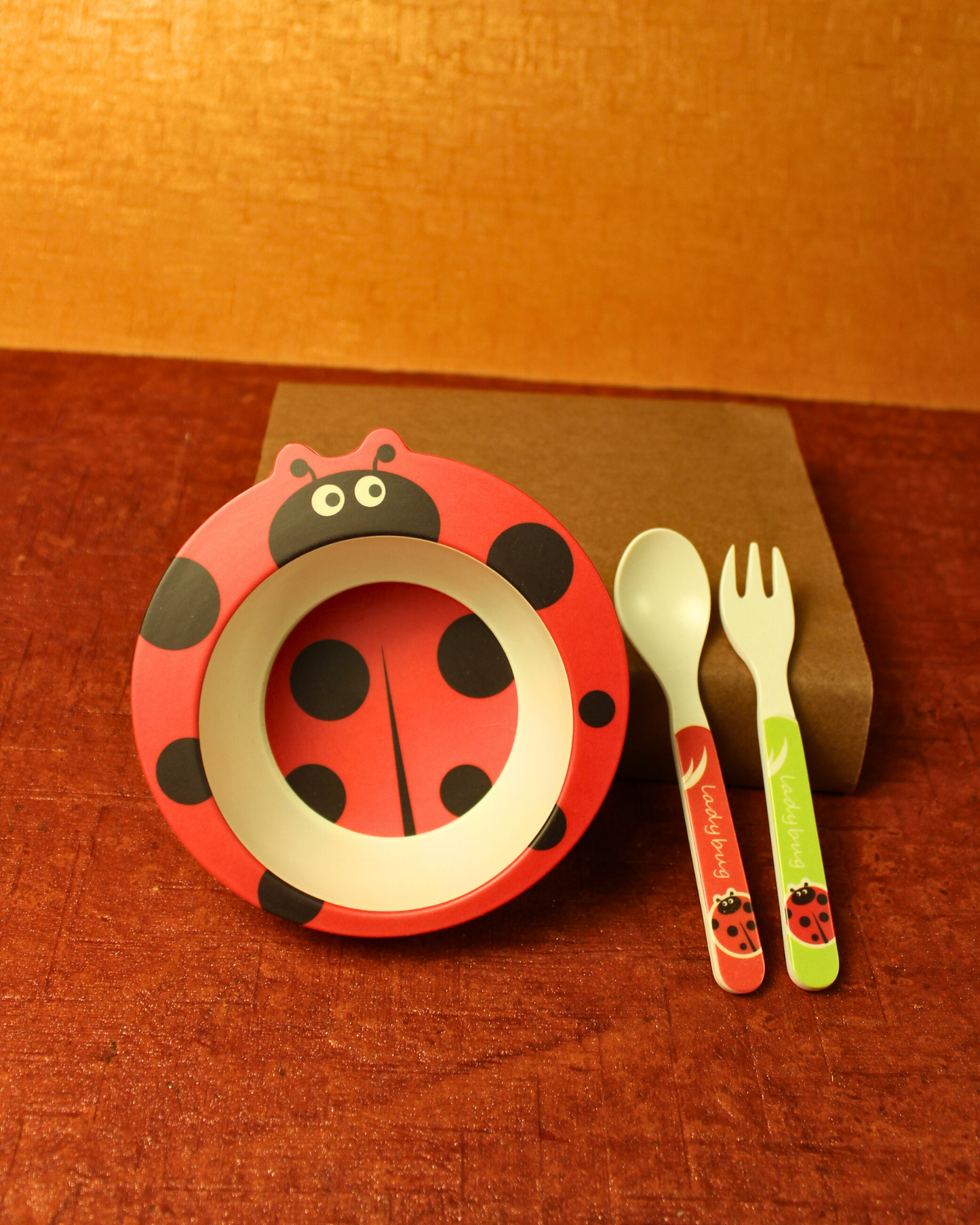 Scuttle Beetle Kids Bamboo Dinner Set of 5 | Eco-Friendly | 100% Organic | Stain Resistant | Break Resistant