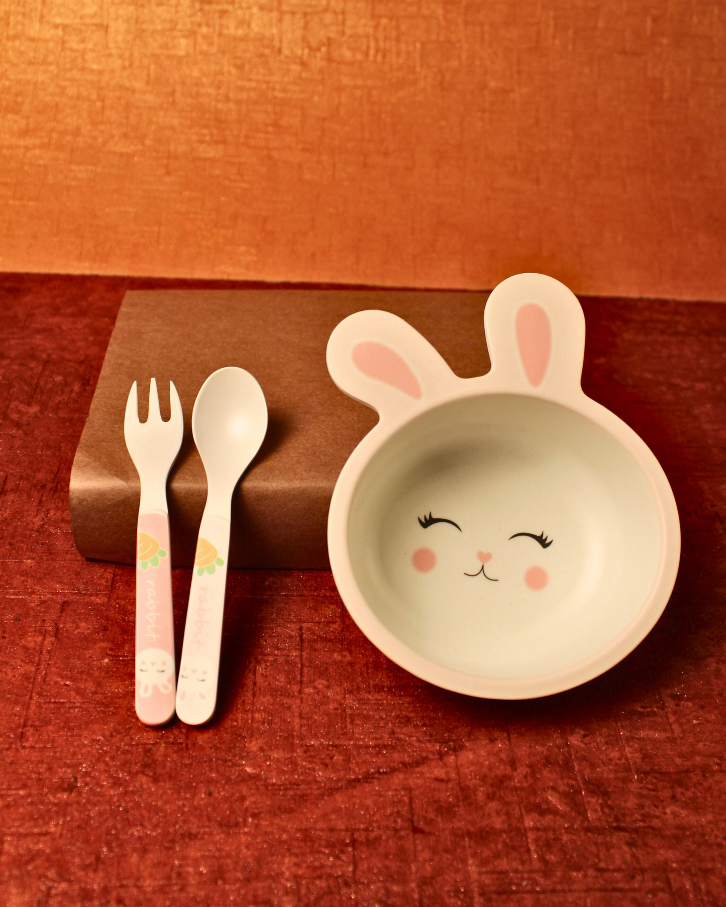 Flopsy Bunny Kids Bamboo Dinner Set of 5 | Eco-Friendly | 100% Organic | Stain Resistant | Break Resistant