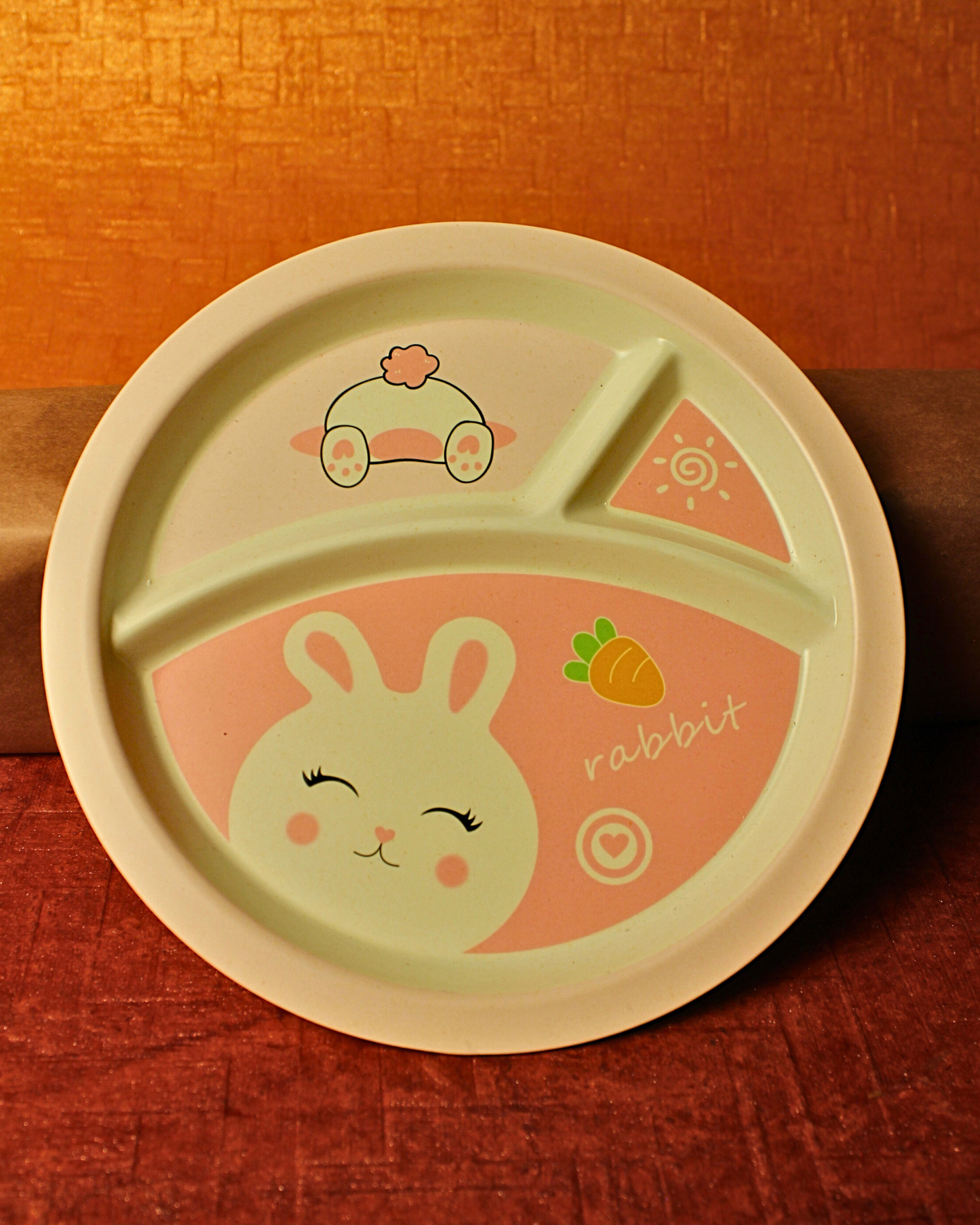 Flopsy Bunny Kids Bamboo Dinner Set of 5 | Eco-Friendly | 100% Organic | Stain Resistant | Break Resistant