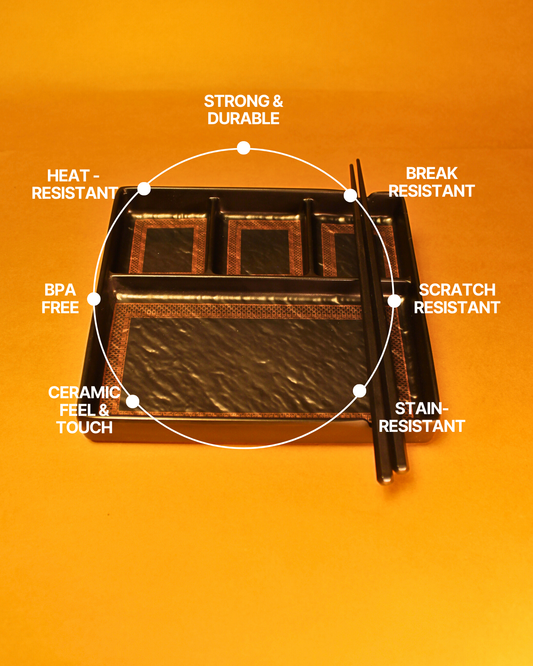 Osaka - Sushi Bento Tray with Chopsticks and set of 4